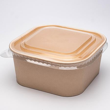 Square Paper Container with PLA Coating - 750ml