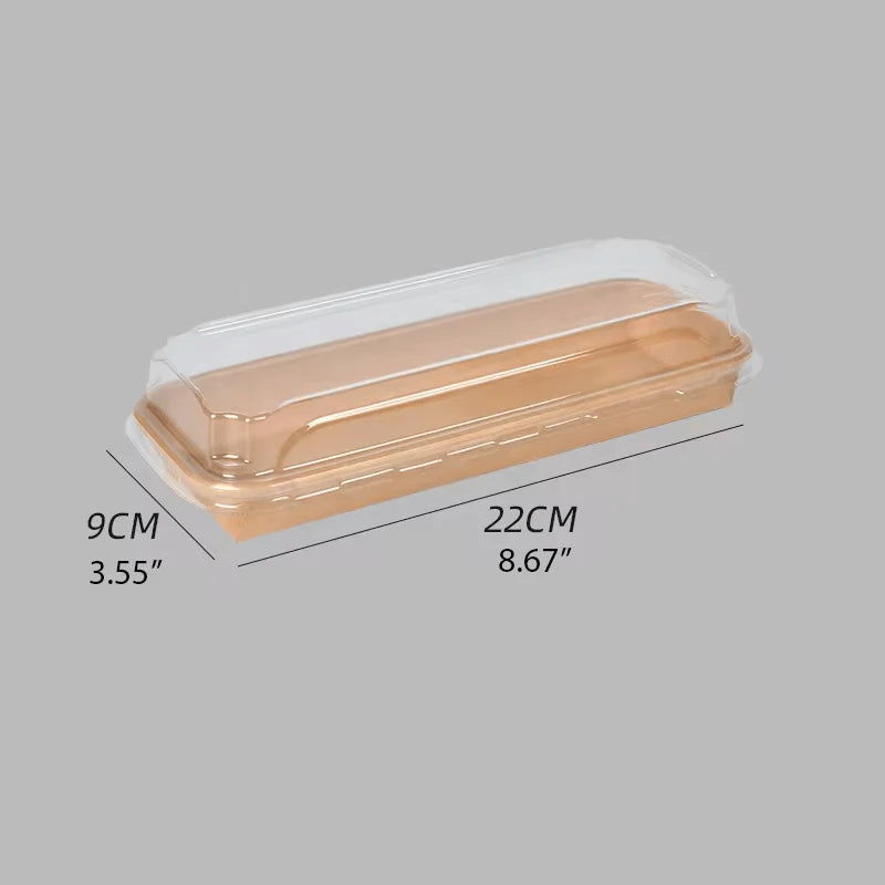 Size 5 Sushi Container with PET Lid - 223 x 93 x 35 mm