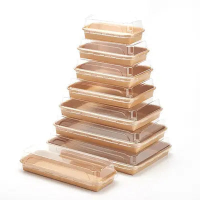 Size 5 Sushi Container with PET Lid - 223 x 93 x 35 mm