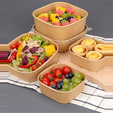 Square Paper Container with PLA Coating - 750ml