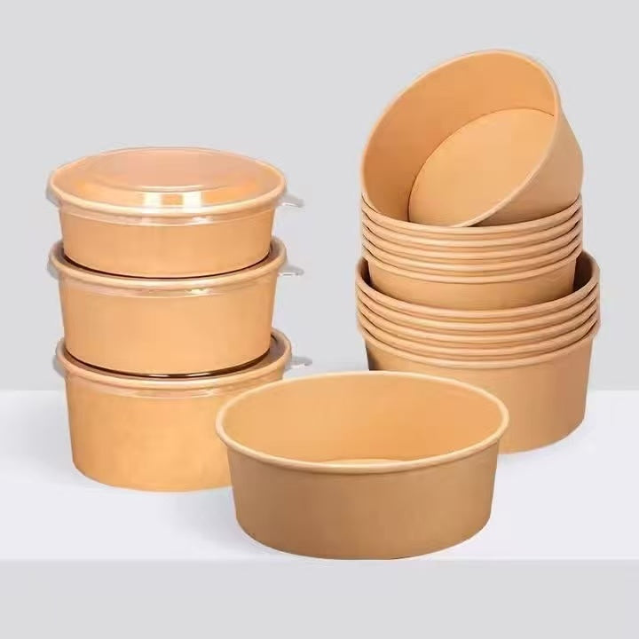 Round Paper Container with PLA Coating - 185 mm, 1100ml (300 pcs)