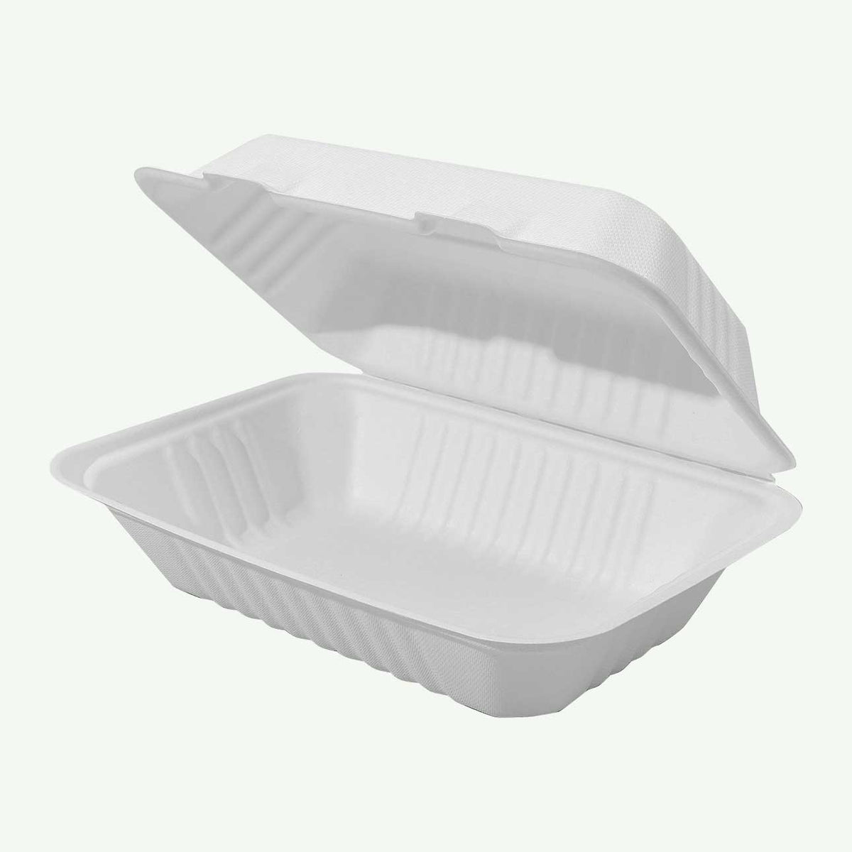 Sugarcane Clamshell Container - 9 x 6 in