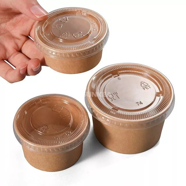 Paper Sauce Container with PET Lid - 1oz