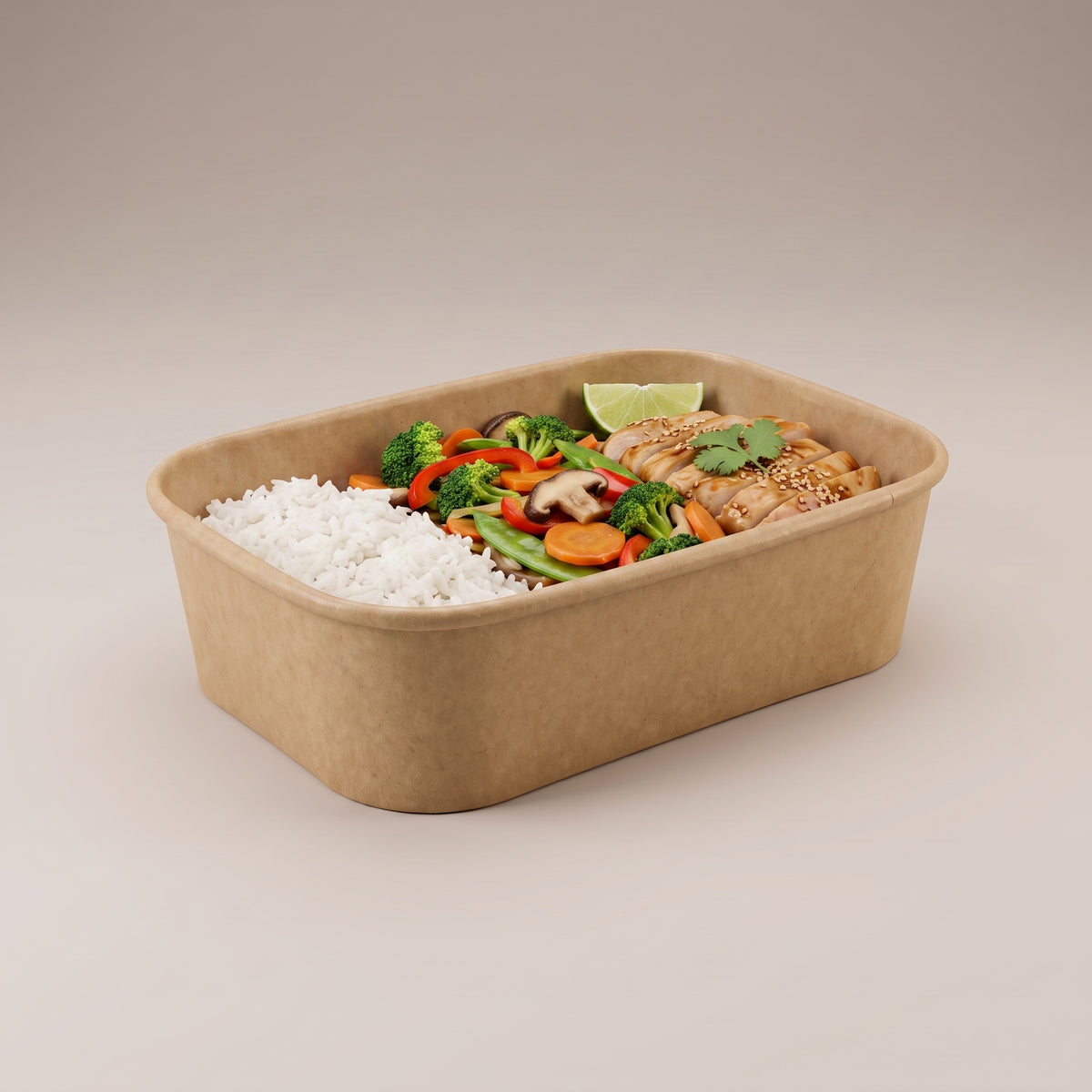 Rectangular Paper Container - 170 x 120 x 50 mm, 650ml (300 pcs)