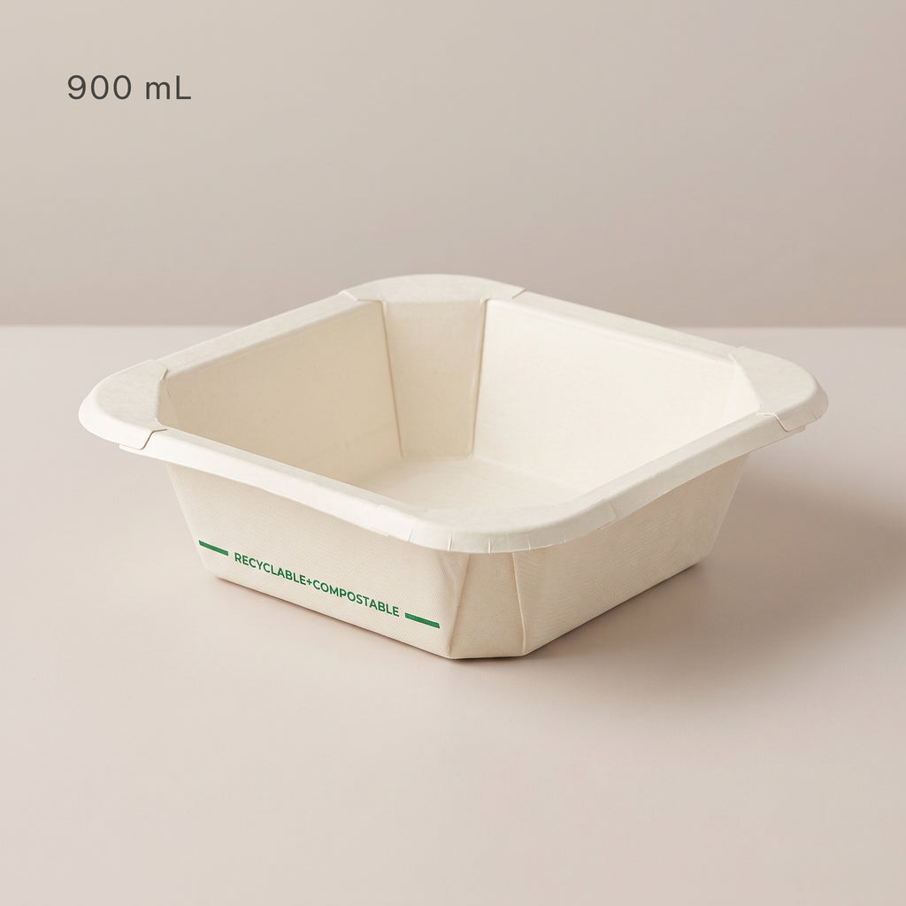 900ml Octagonal White with PET Lid