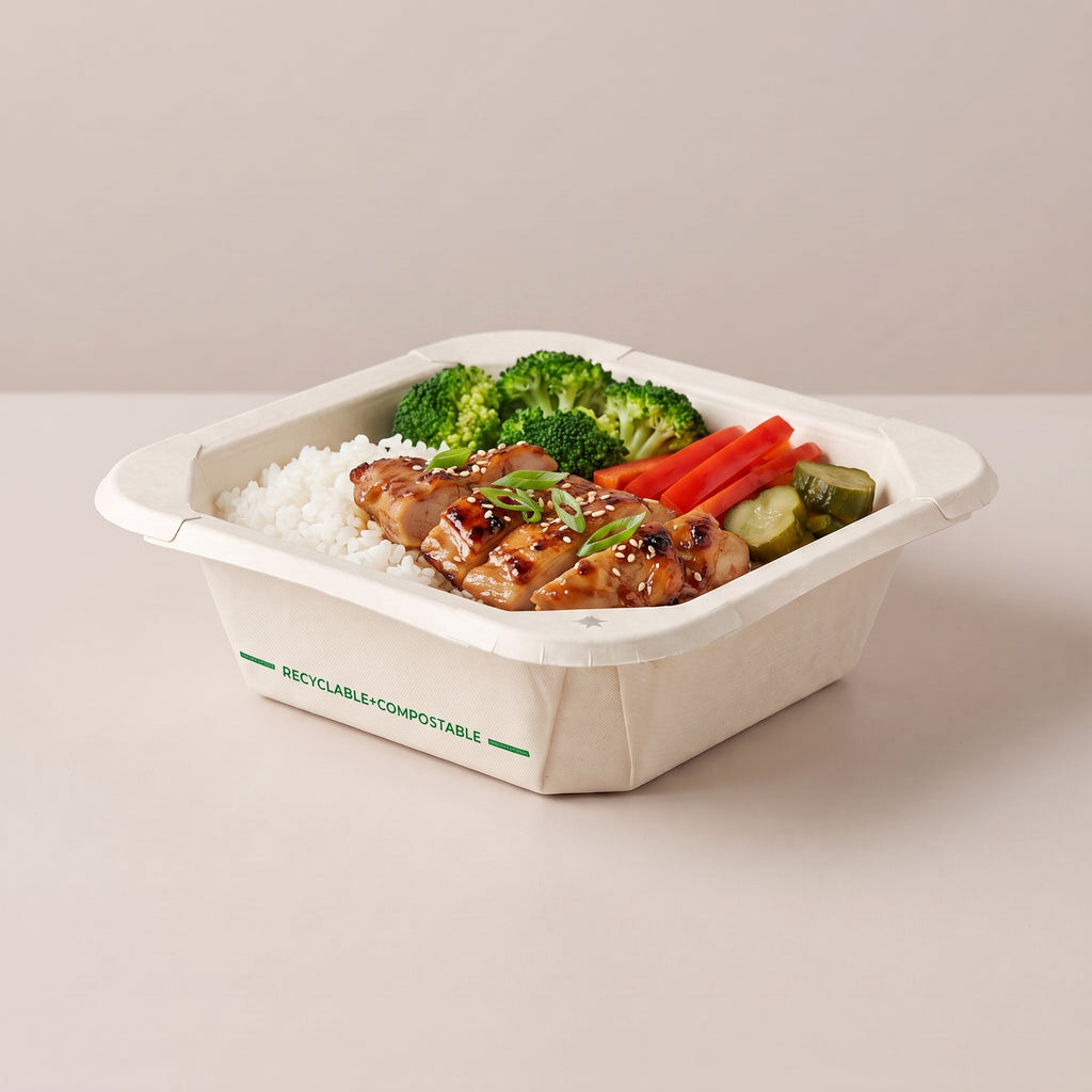 900ml Octagonal White with PET Lid