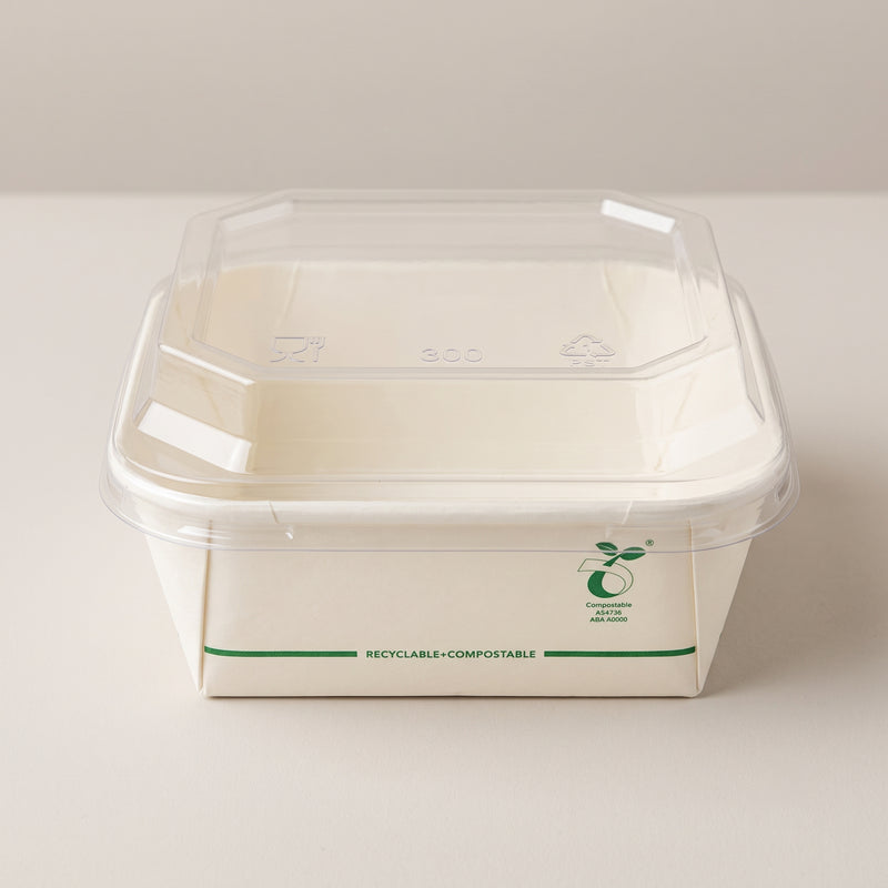 900ml Octagonal White with PET Lid