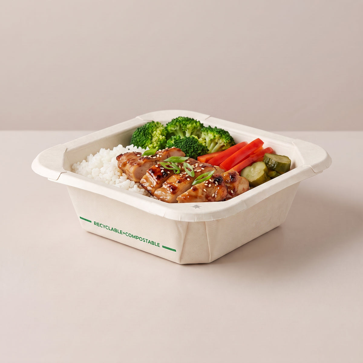 500ml Octagonal White with PET Lid